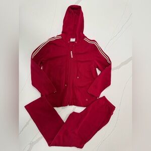 Liz & Co. Vibrant Red Zip-Up Hoodie and pants set